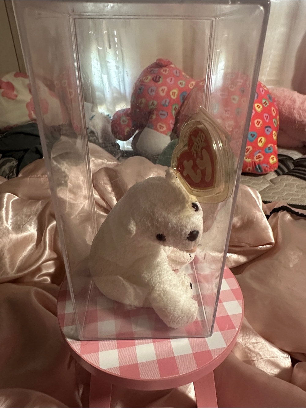 Ty White polar bear Plush with Heart Tag